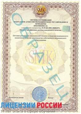 Образец сертификата соответствия (приложение) Нальчик Сертификат ISO 13485